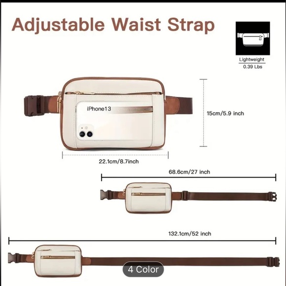 Vibrant Vegan Leather Fanny Pack Chest Bag with Adjustable Cross Body Strap - Picture 4 of 6